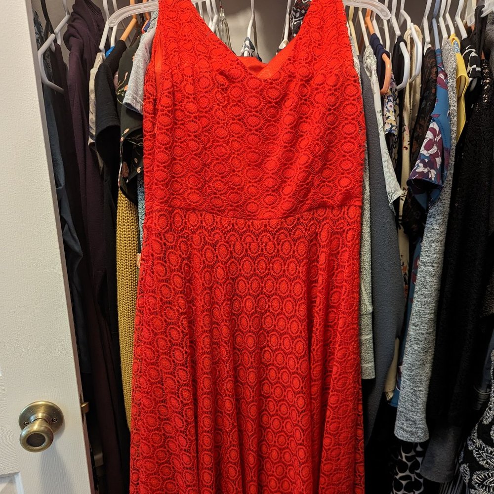 Vintage Red Dress with Bow Size Small or Medium